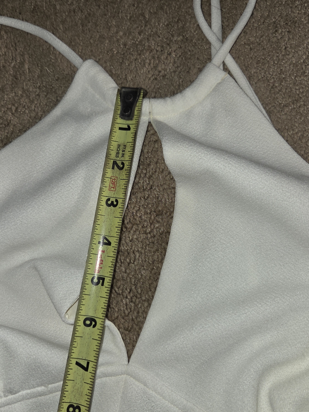 Vintage 1970s/80s White Halter Maxi Dress | Open Back | ILGWU Union Made - Picture 8 of 11